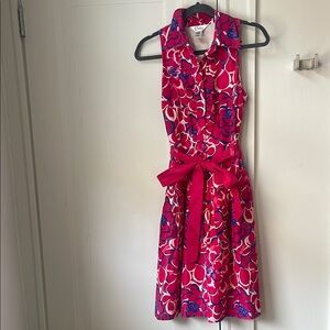 Lilly Pulitzer Floral Silk Dropwaist Dress Gown